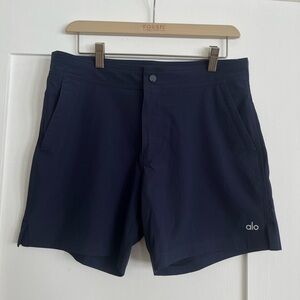 ALO Yoga Blue Athletic Shorts Lightweight Elastic Waist